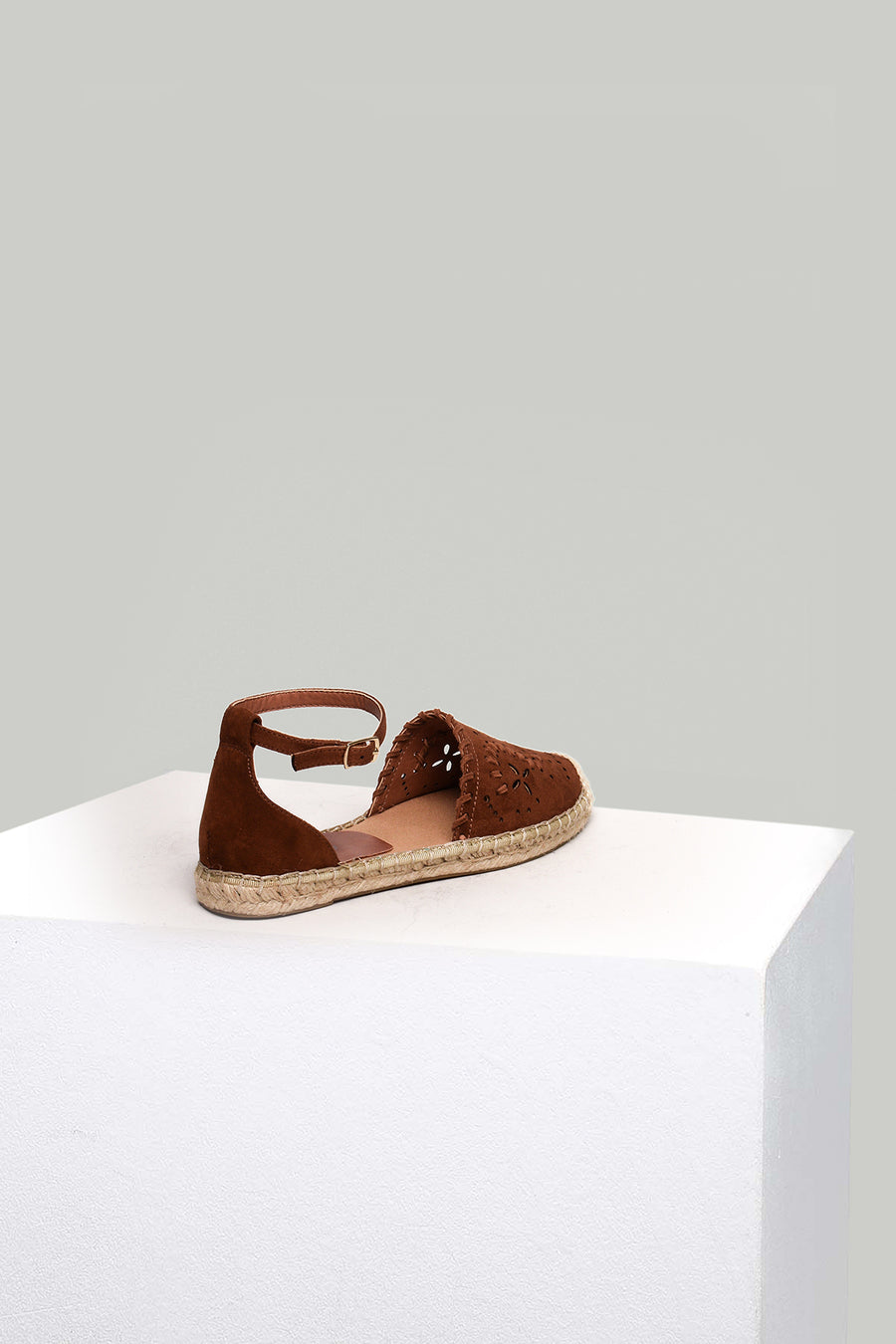 Suede Women's Espadrille with Ankle Strap