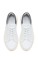 Erkek Beyaz Bağcıklı Deri Sneaker | Derimod