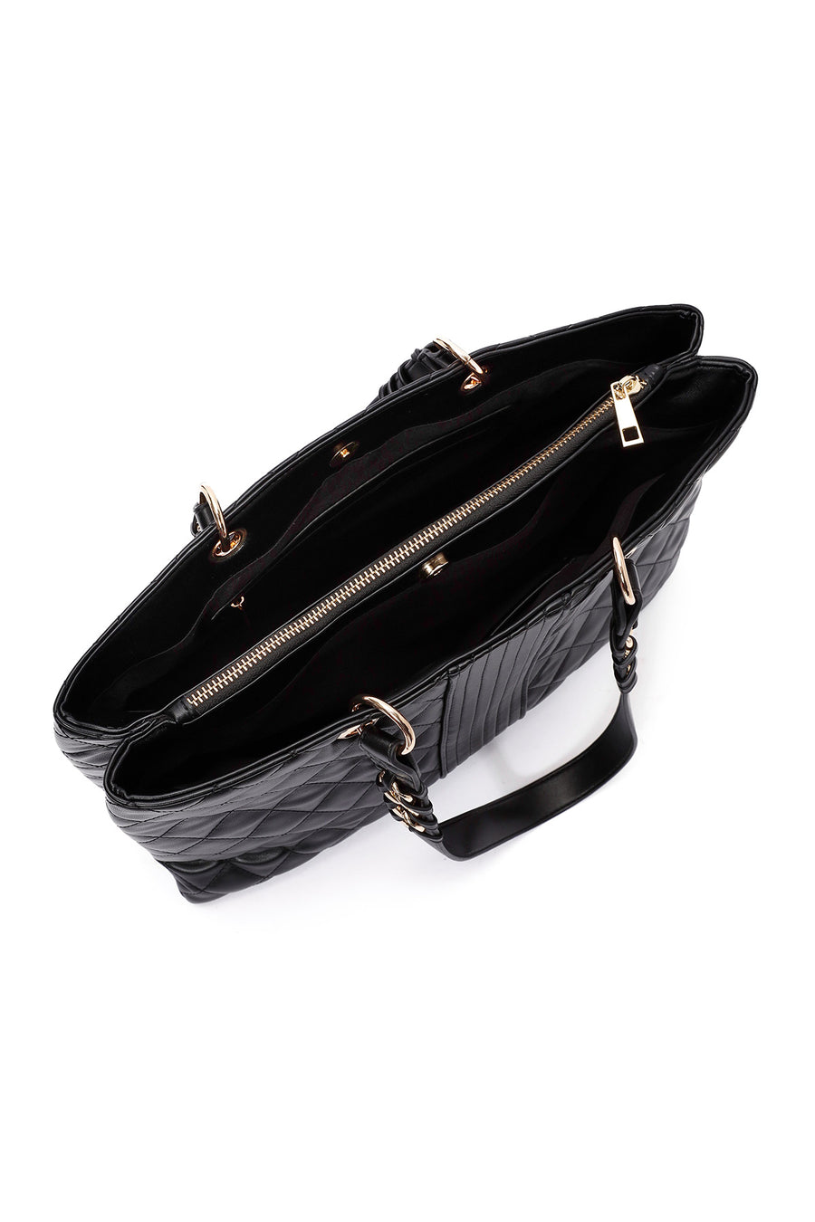 Women's Black Quilted Shoulder Bag