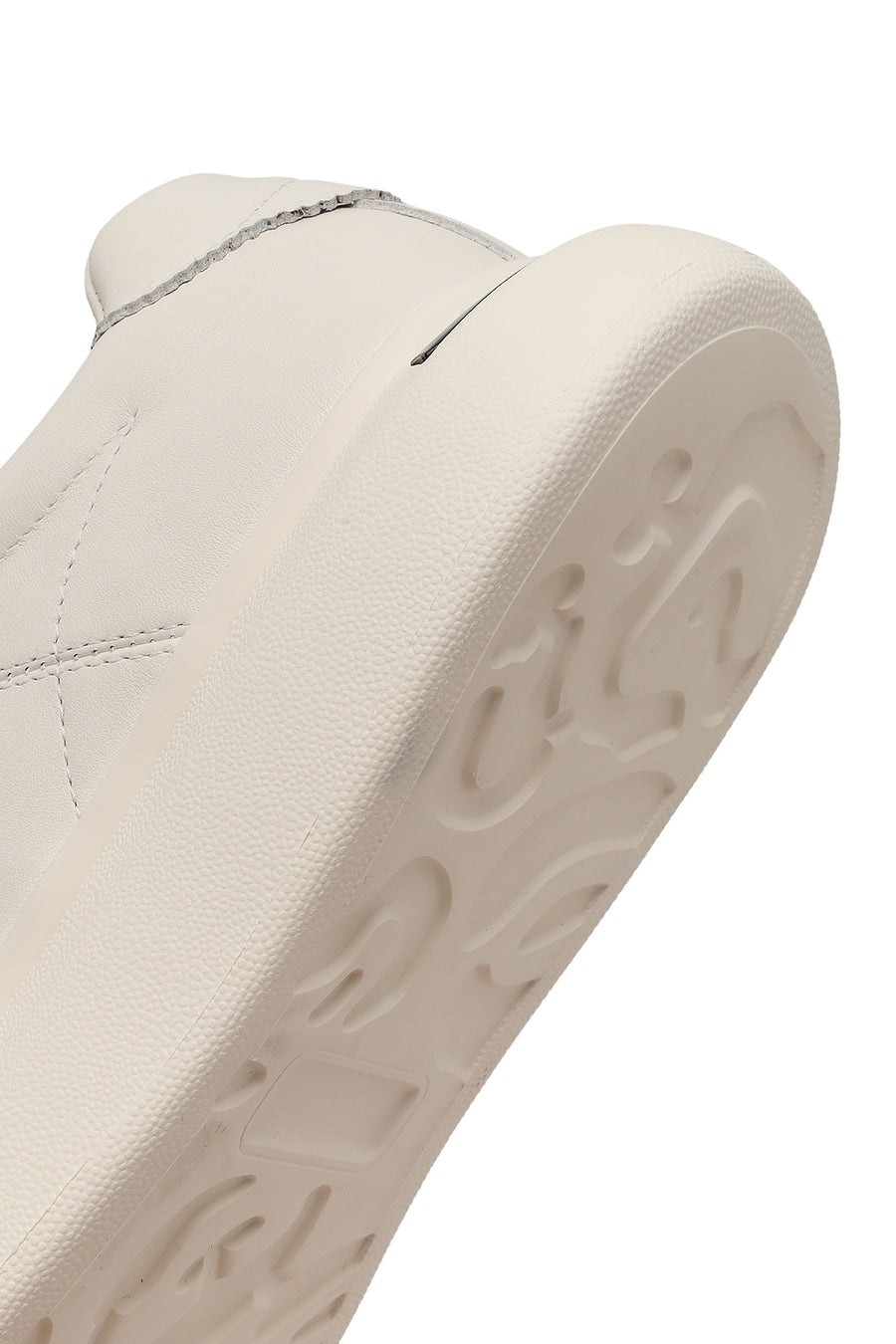 Erkek Beyaz Bağcıklı Kalın Tabanlı Deri Sneaker