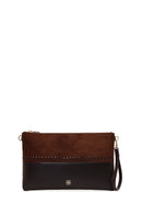 Woman Brown Chain Strap Braided Clutch Bag | Derimod