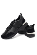 Kadın Siyah Bağcıklı Deri Sneaker | Derimod