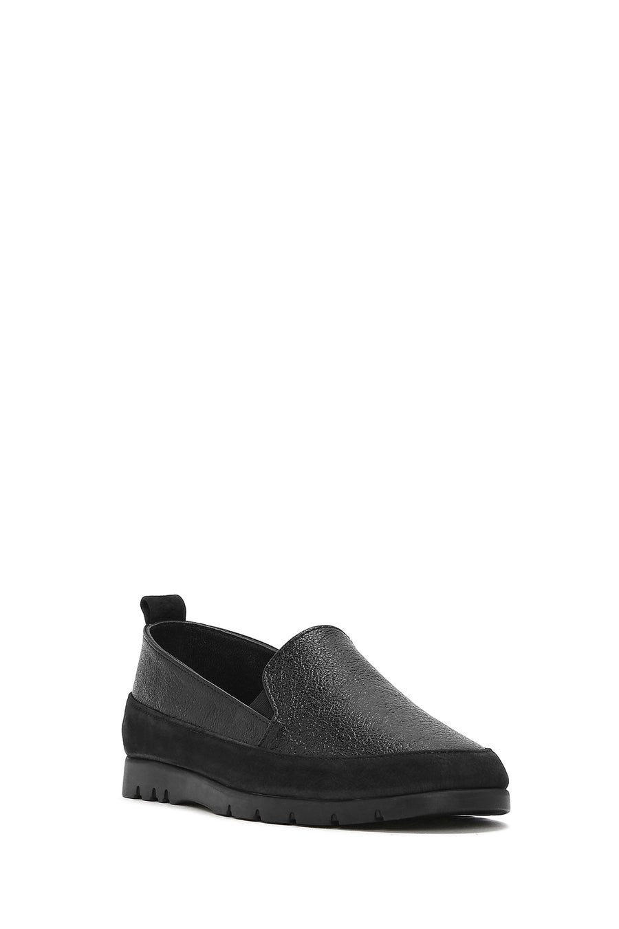 Women's Black Lurex Leather Comfort Loafer