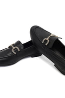 Kadın Siyah Tokalı Deri Loafer | Derimod