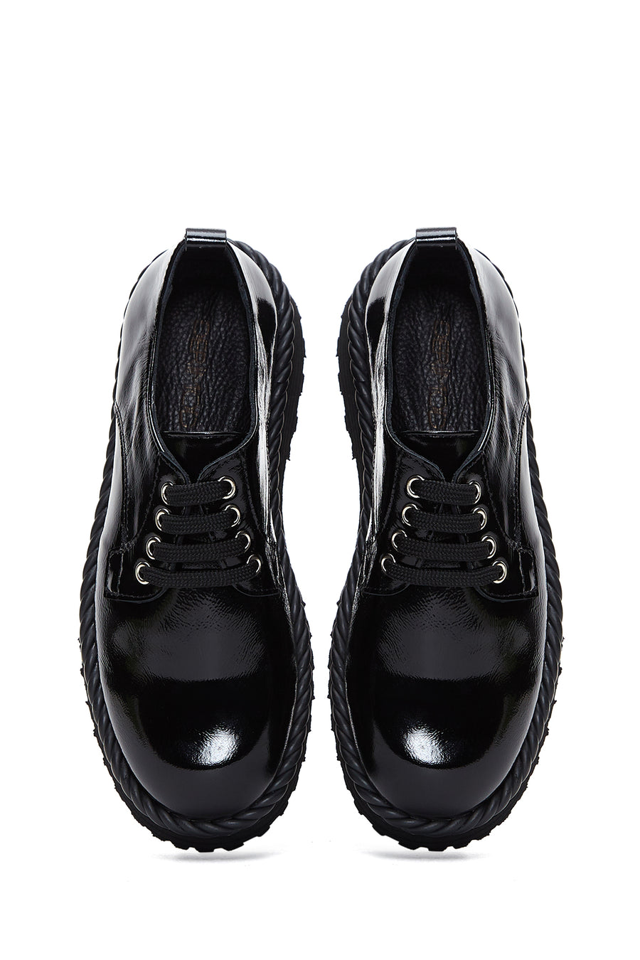 Women's Black Leather Casual Shoes