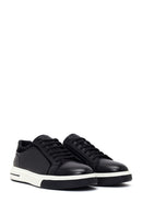 Male Black Lace-Up Thick-Soled Leather Sneaker | Derimod