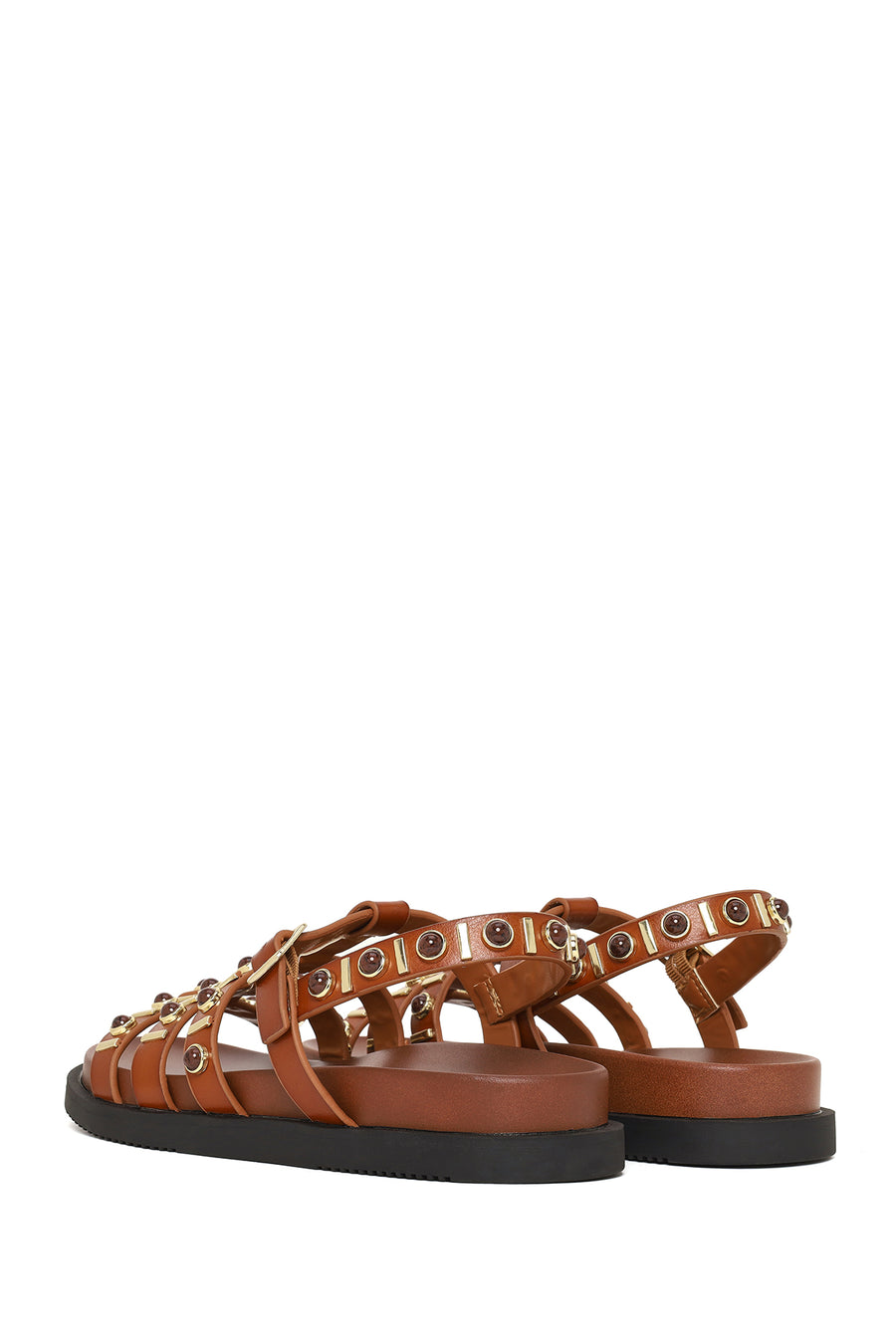 Woman Tan Embellished Sandals