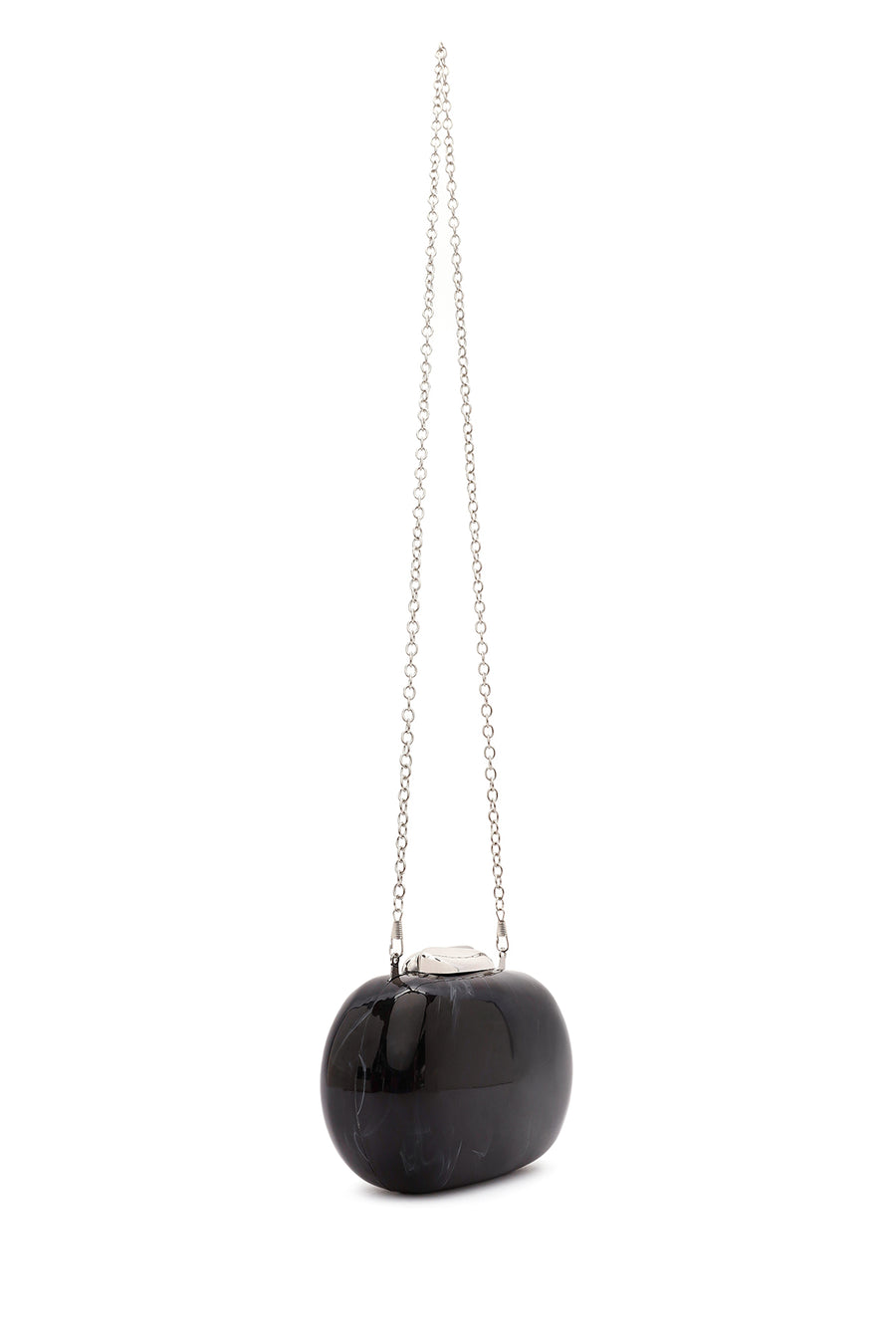Women's Gray Long Chain Strap Mini Box Clutch Bag