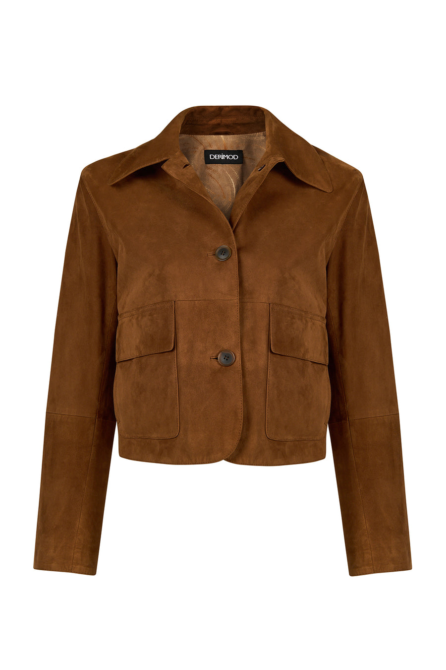 Trix Woman Brown Oversize Suede Leather Jacket