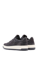 Men's Anthracite Suede Leather Sneaker | Derimod