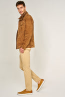 Perforated Tan Men's Leather Loafer | Derimod
