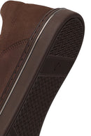 Erkek Kahverengi Bağcıklı Nubuk Deri Casual Sneaker | Derimod