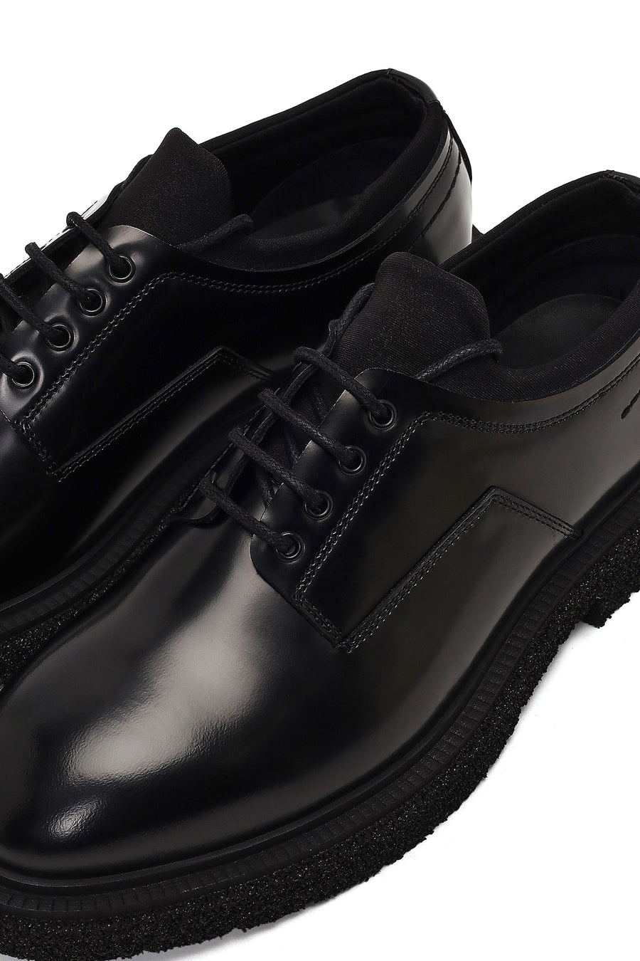 Men's Black Lace-Up Leather Casual Shoes