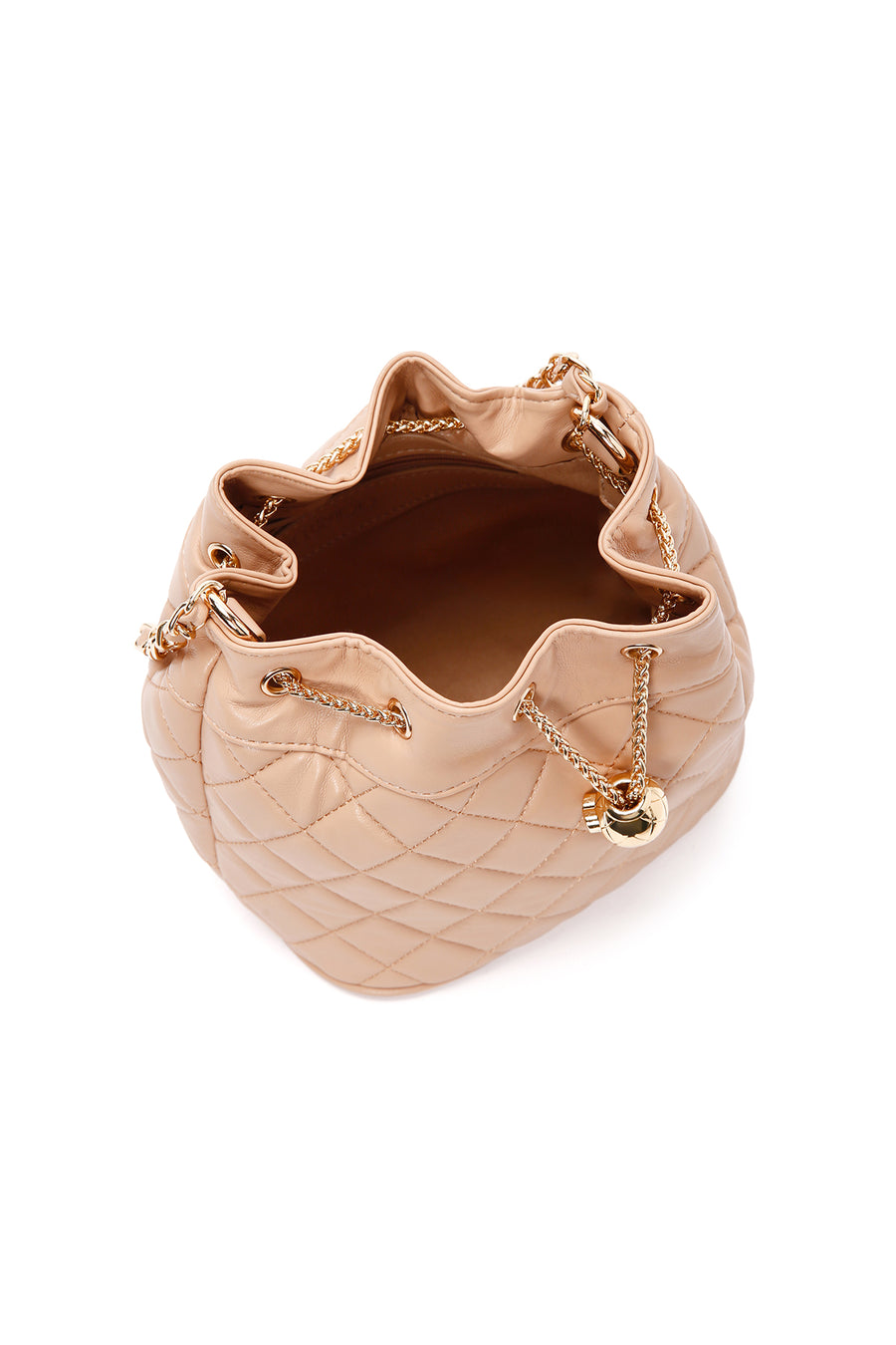 Women's Beige Long Strap Quilted Crossbody Bag