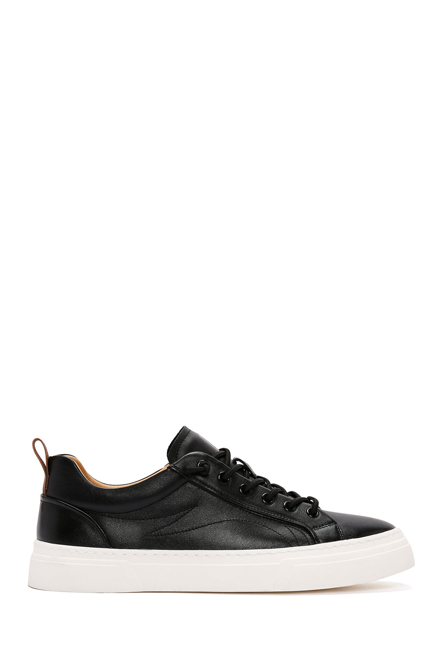 Erkek Siyah Bağcıklı Deri Sneaker 26SFD690918 | Derimod