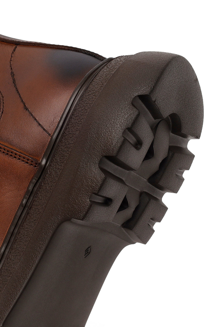 Male Tan Chunky-Soled Leather Chelsea Boots