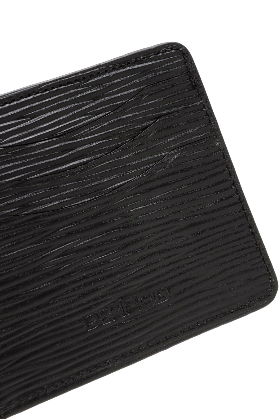 Men's Black Printed Leather Card Holder