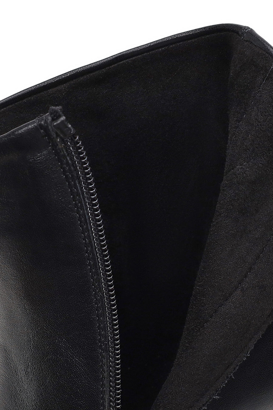 Derimod Flex Woman Black Zip Closure Chunky-Heeled Leather Boots