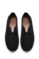 Woman Black Fabric Comfort Shoes | Derimod