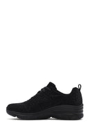 Skechers Women's Black Fashion Fit Lace-Up Thick Sole Fabric Sneakers | Derimod