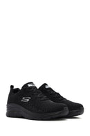 Skechers Women's Black Fashion Fit Lace-Up Thick Sole Fabric Sneakers | Derimod