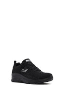 Skechers Women's Black Fashion Fit Lace-Up Thick Sole Fabric Sneakers | Derimod