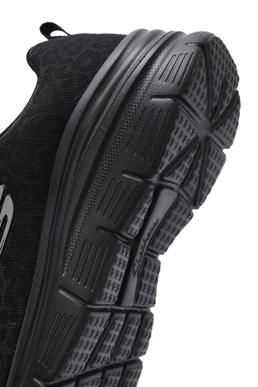 Skechers Women's Black Fashion Fit Lace-Up Thick Sole Fabric Sneakers