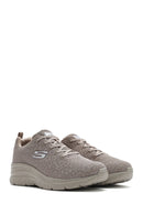 Skechers Women's Beige Fashion Fit Lace-Up Fabric Sneakers | Derimod