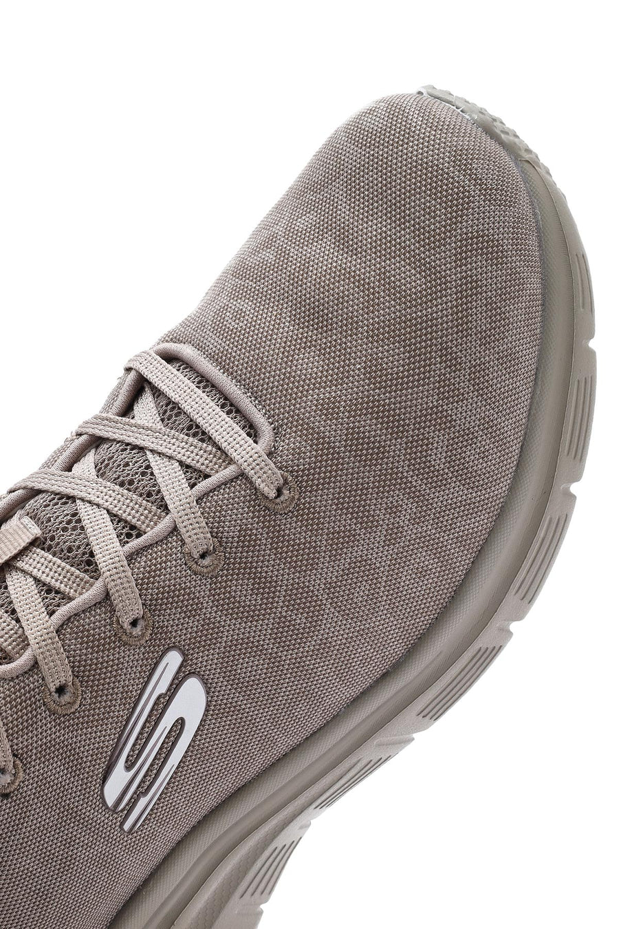 Skechers Women's Beige Fashion Fit Lace-Up Fabric Sneakers
