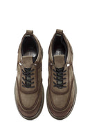 Men's Khaki Lace-Up Suede Leather Casual Shoes | Derimod