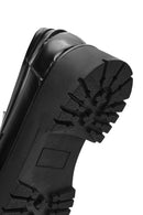 Women's Black Buckle Detailed Thick-Soled Leather Masculine Loafer | Derimod