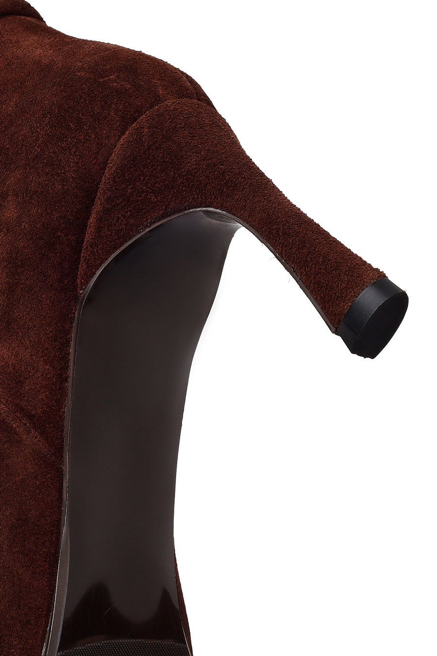 Woman Brown Thin-Heeled Suede Boots