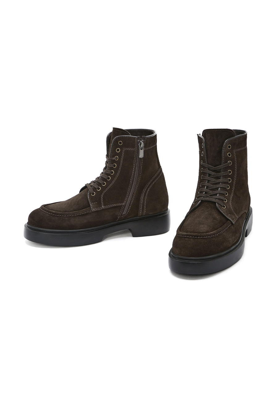 
Men's Brown Zippered Suede Leather Boot
