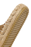 Women's Brown Buckled Suede Leather Espadrille Slippers | Derimod