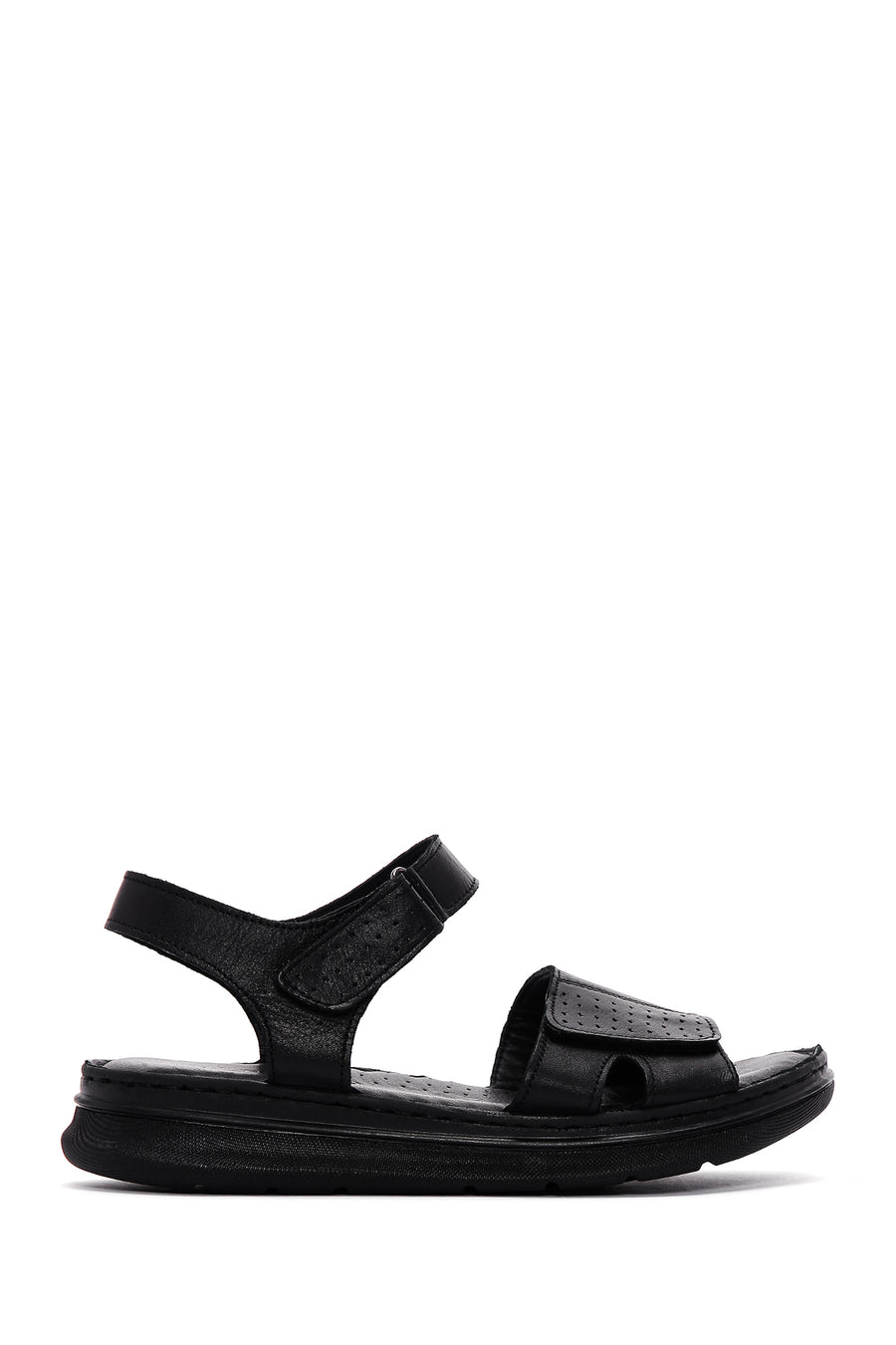 Kadın Siyah Deri Comfort Sandalet 23SFD300318 | Derimod