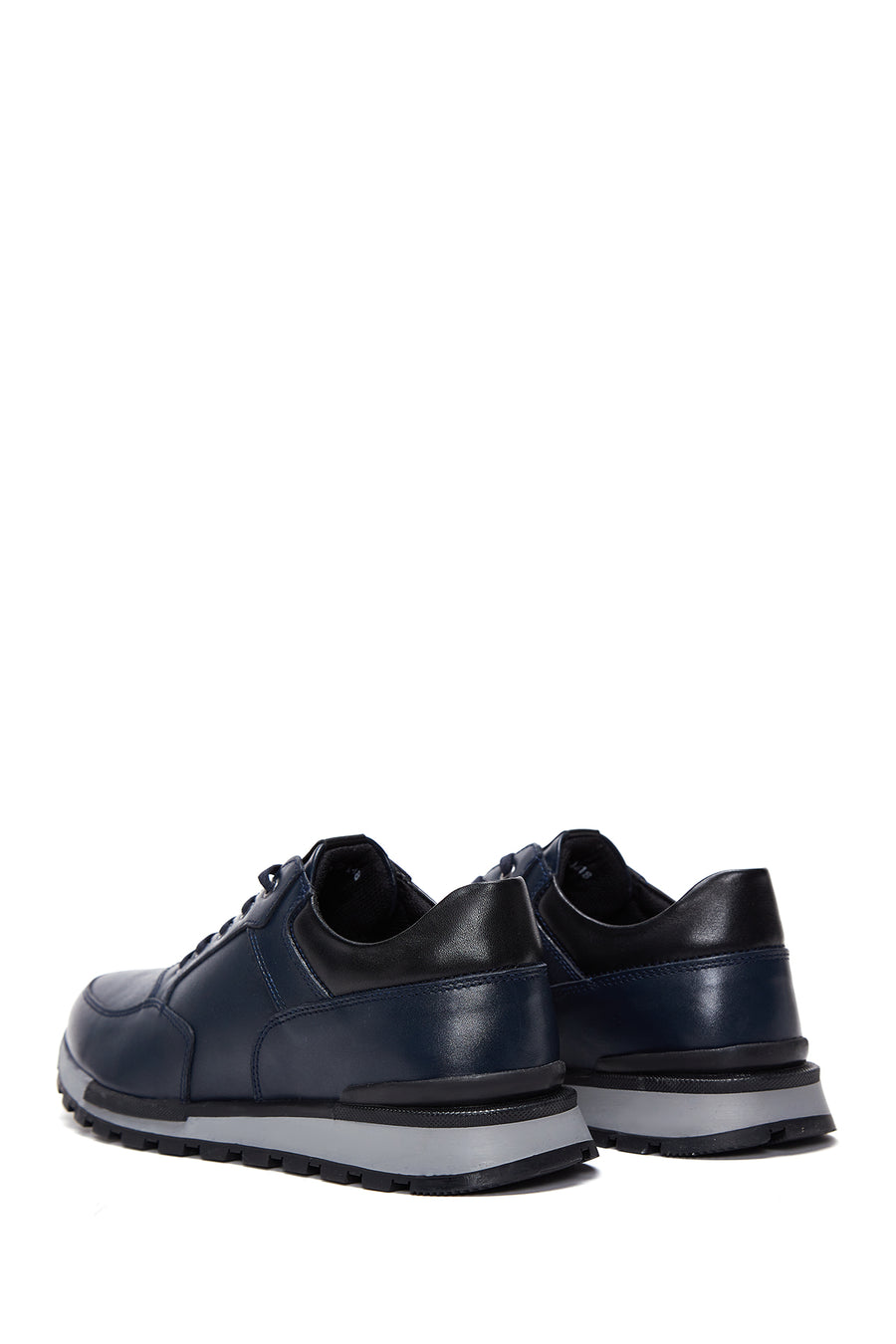 Erkek Deri Lacivert Sneaker