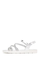 Women's Silver Ankle Strap Sandals | Derimod