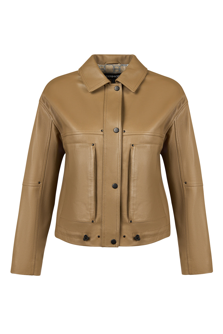 Madlen Kadın Kahverengi Oversize Deri Ceket