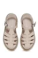 Women's Mink Strap Leather Comfort Sandals | Derimod
