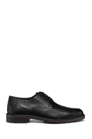 Geox Men's Black Walk Pleasure C Lace-Up Leather Classic Shoes | Derimod