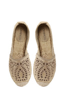 Woman Light Beige Suede Espadrilles | Derimod