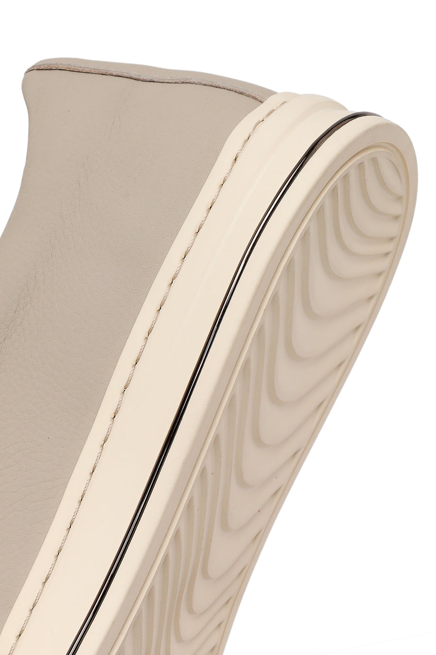 Male Beige Leather Casual Shoes
