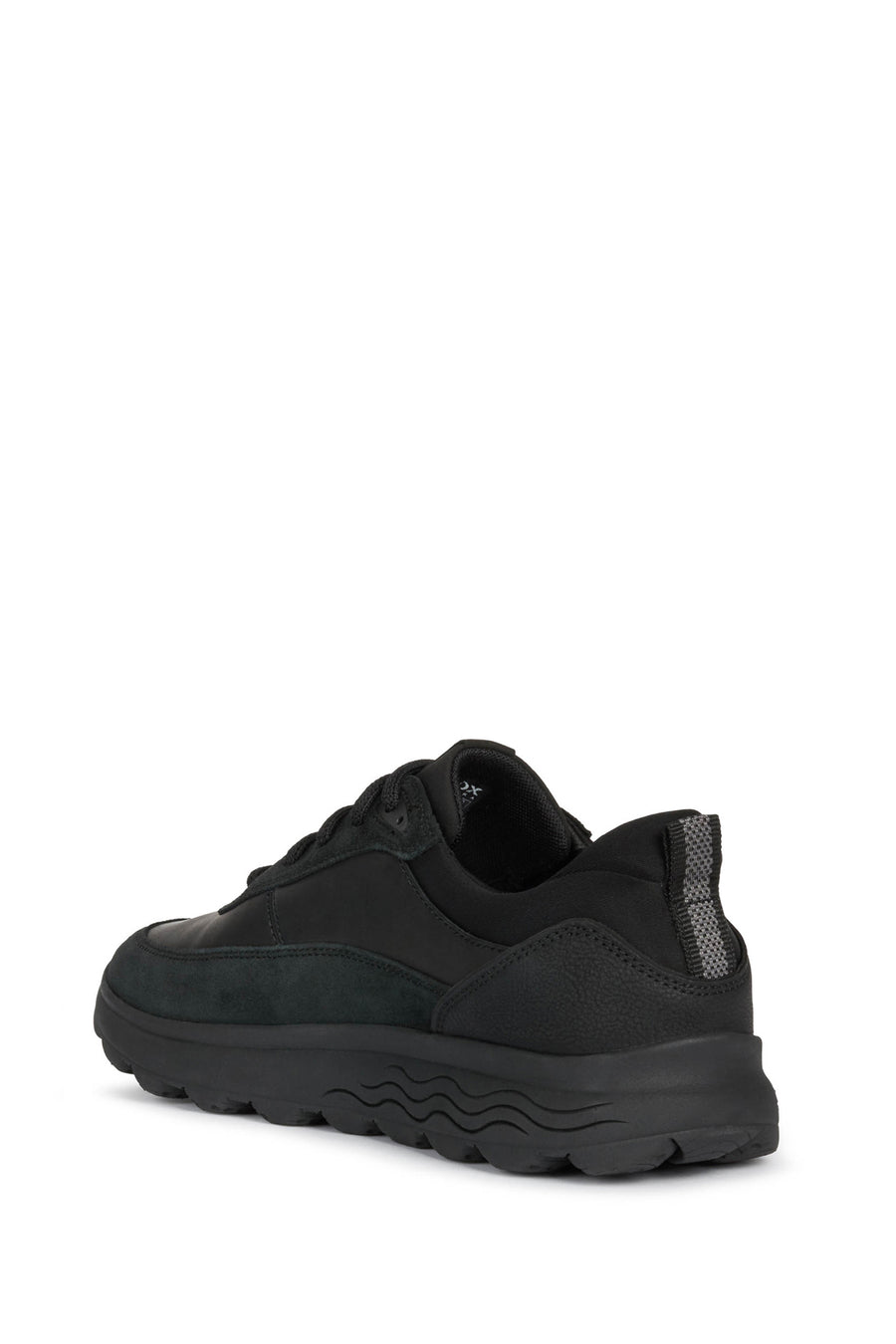 Geox Men's Black Spherica Lace-up Leather Sneaker