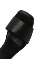 Women's Black Ankle Strap Wedge Heeled Espadrille | Derimod