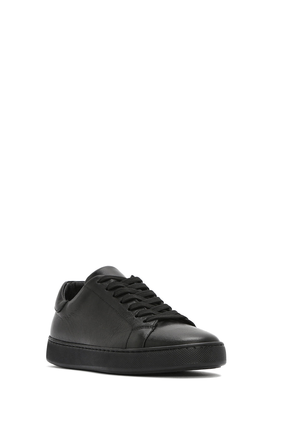 Men's Black Lace-up Leather Sneaker