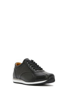 Men's Black Lace-Up Leather Casual Sneaker | Derimod