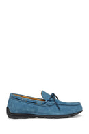 Geox Erkek Mavi U Spherica Ec16 B - Suede Süet Deri Casual Loafer | Derimod