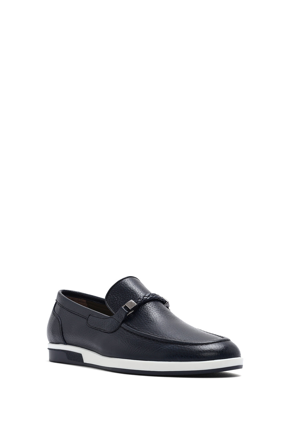 Men's Navy Blue Leather Casual Loafer