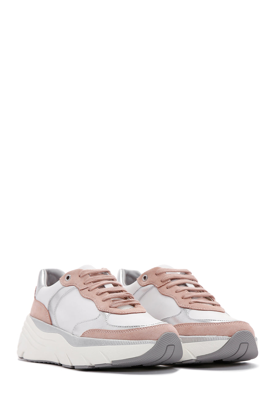 Geox Women's White D Diamanta Thick Soled Sneaker