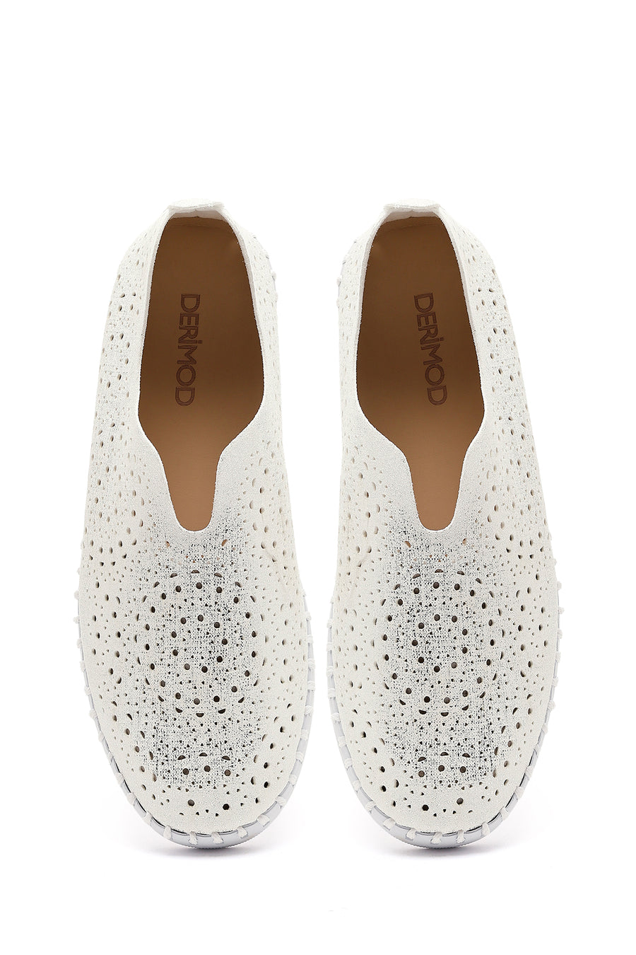 Woman White Fabric Comfort Shoes